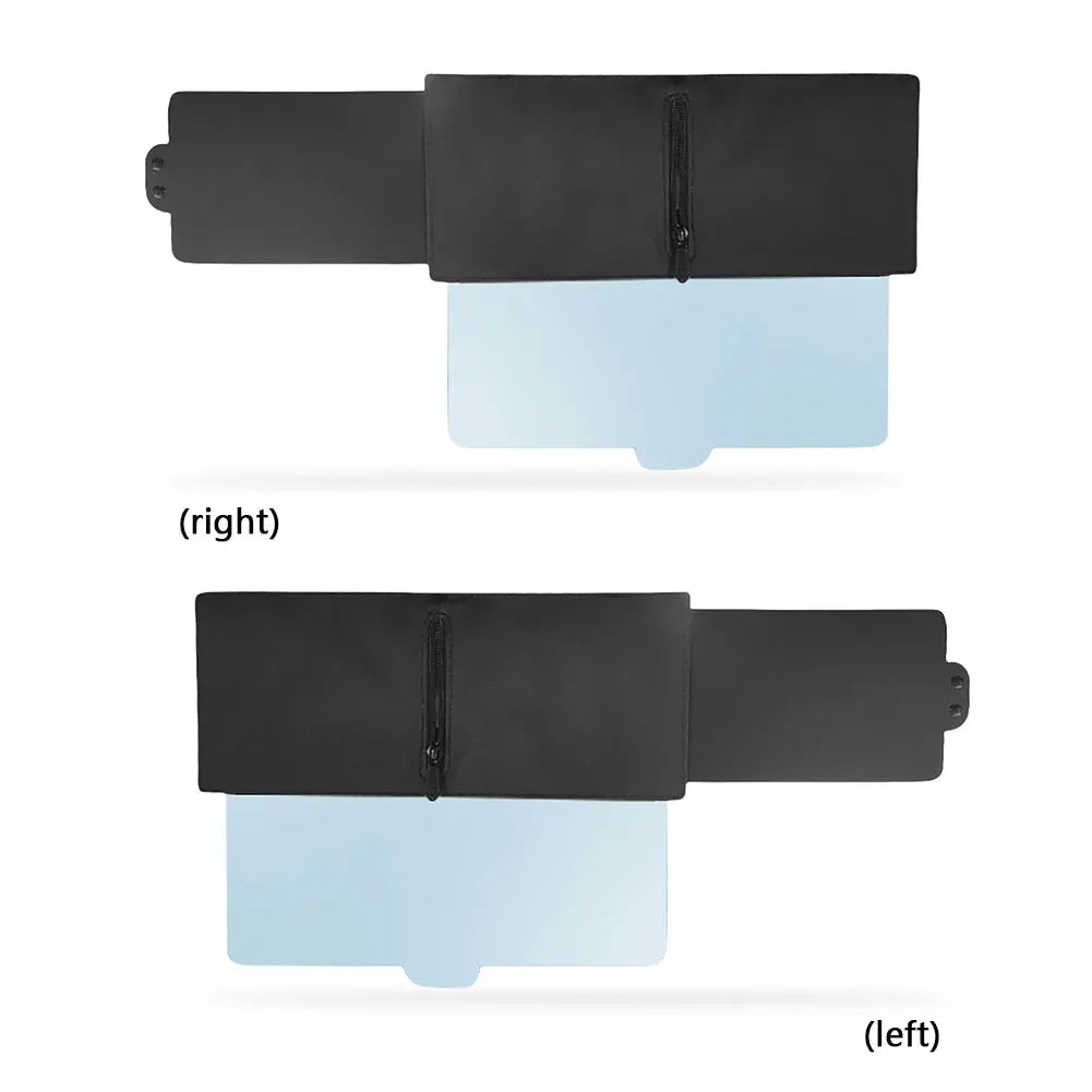 Polarized Sun Visor with Zipper Slider Car Sun Visor Extension with PC Lens and Side Sunshade for Safe Driving for Most Cars