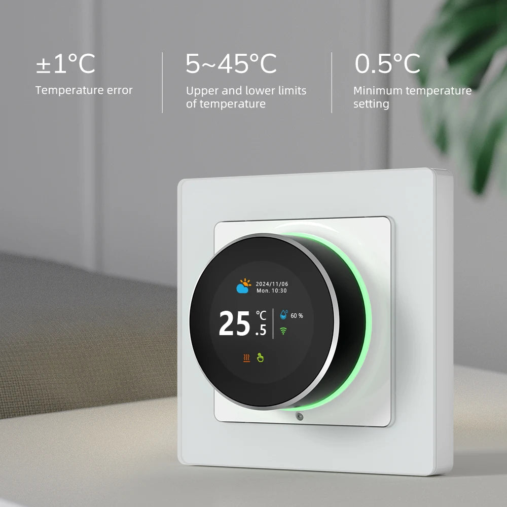AVATTO Tuya WiFi Smart Knob Thermostat Temperature Controller For Water Gas Boiler Electric Heating Works With Alexa Google Home