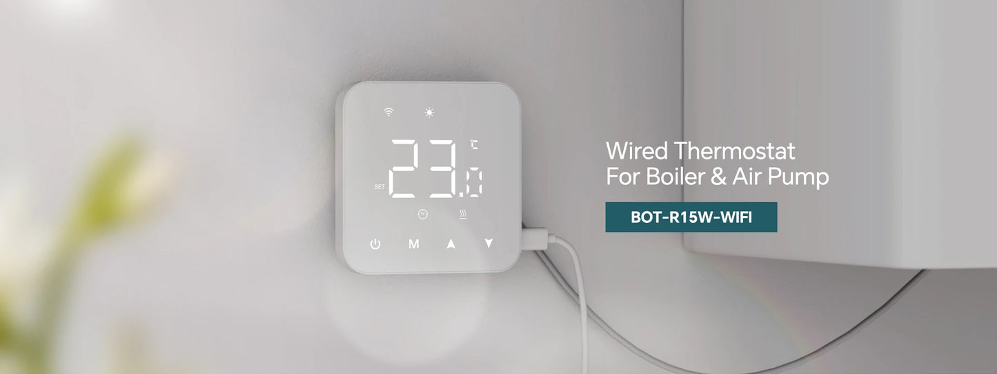 Beok Tuya Thermostat Heating Wifi Smart Battery or USB Powered Boiler Thermoregulator for Alexa,Google Home,Alice