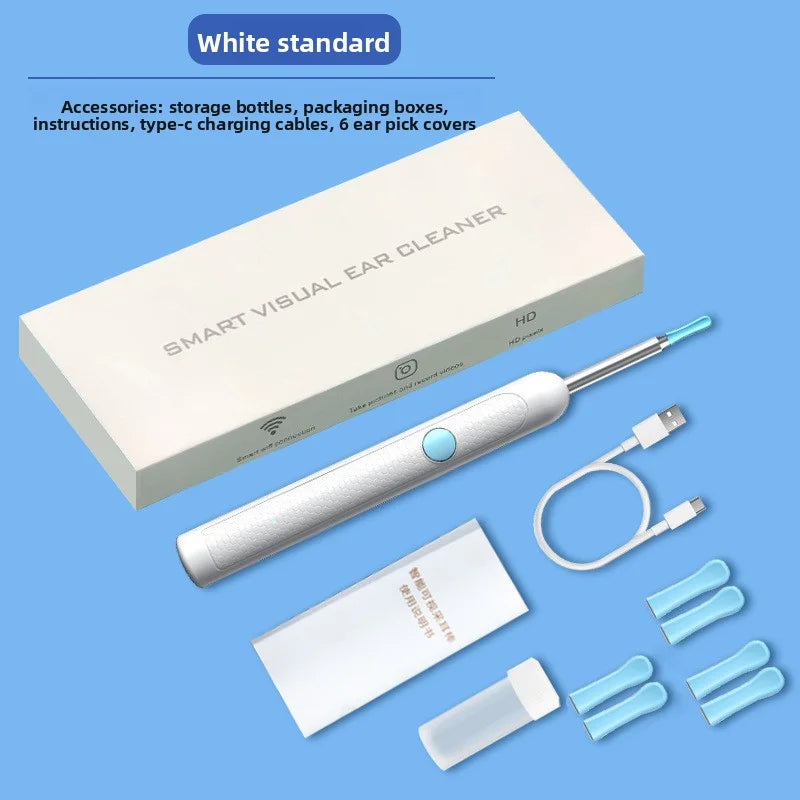 1-9pcs/Set Visual Ear Cleaner with Camera Ear Sticks USB Charging Ear Wax Removal Tool WIFI Connection 6 LED Lights Earpick