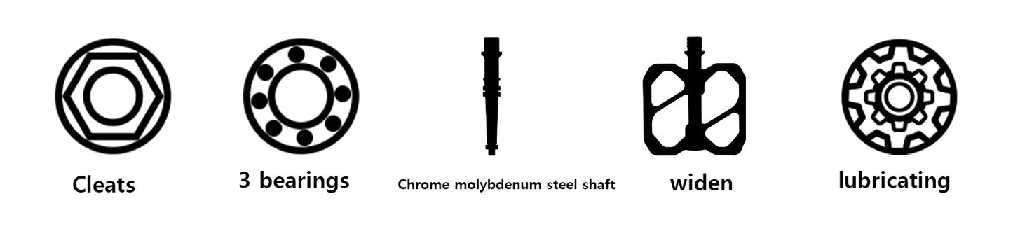 MEROCA Bicycle Pedal 3 Bearing Non-Slip Mtb Pedals Sealed Three Bearing Aluminum Alloy Mountain Bike Pedal Cycling Accessories