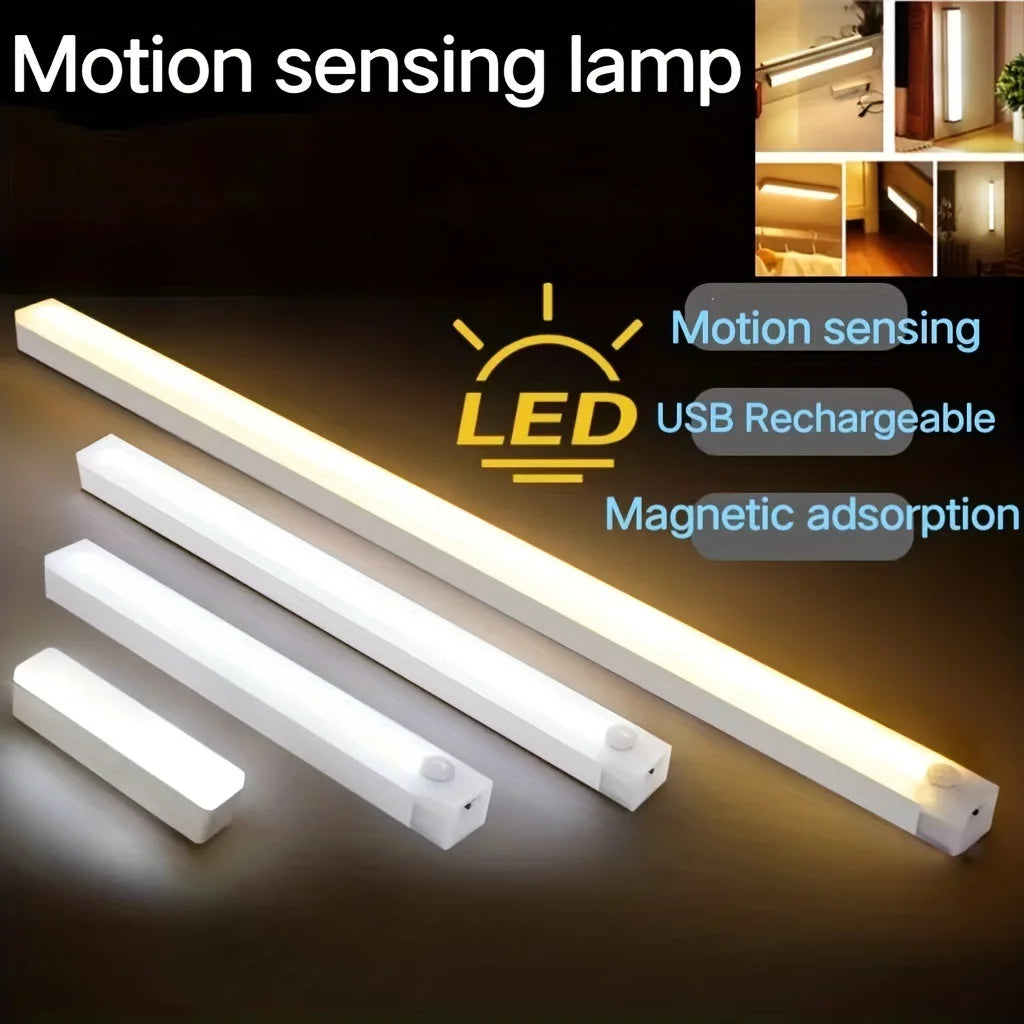 Motion Sensor led Light Wireless LED Night Light Type C Rechargeable Light Cabinet Wardrobe Lamp Staircase Backlight For Kitchen