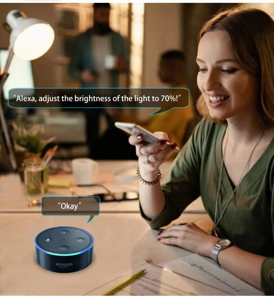 Tuya WiFi Bluetooth E27 Smart Bulb RGBCW 100-240V 15W LED Lamp E27 Light Bulbs App Voice Control Support Alexa Google Home Alice