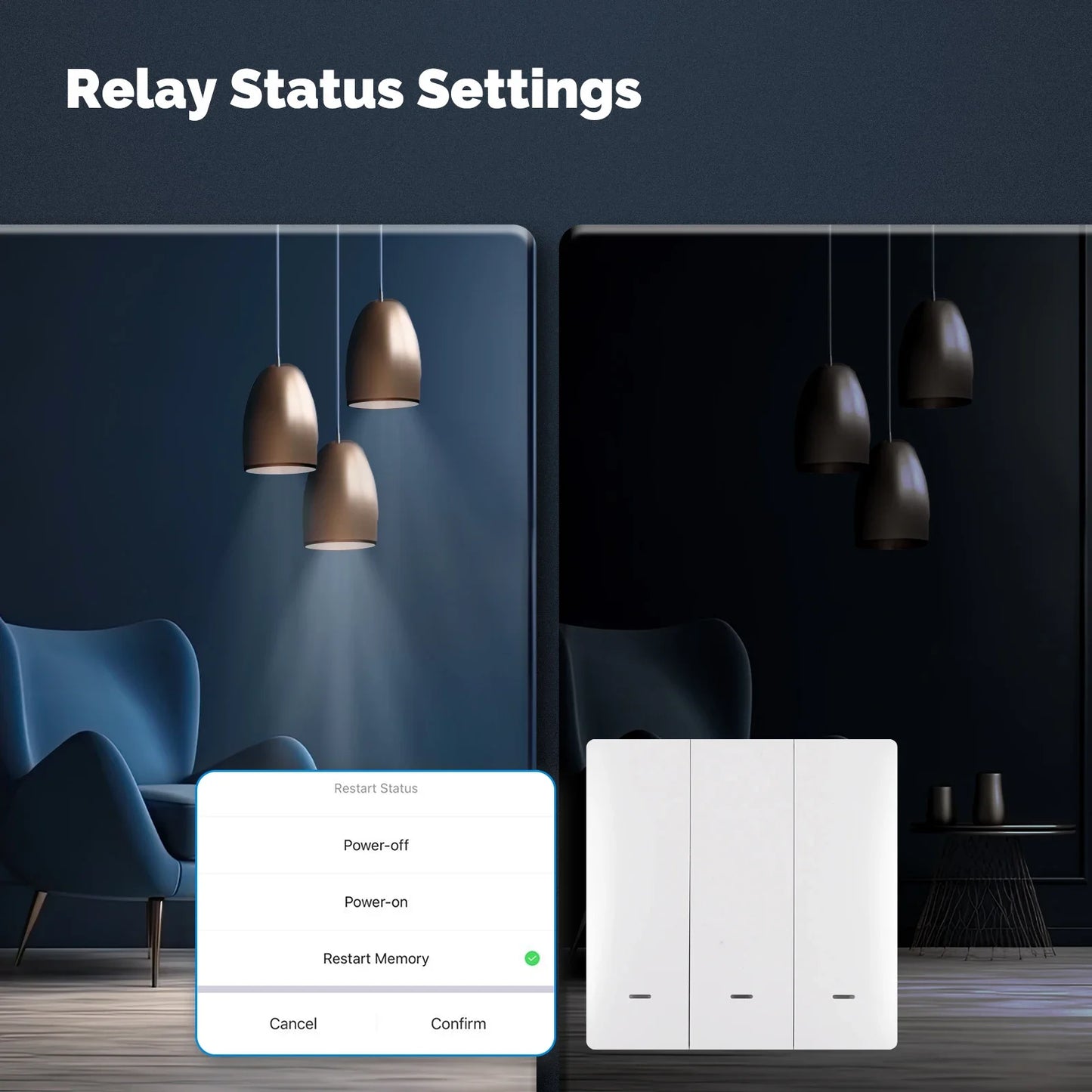 MOES WiFi Matter Smart Switch Light Button Tuya Remote Control EU Verison Work With Alexa Google Home Apple Homekit Smartthings