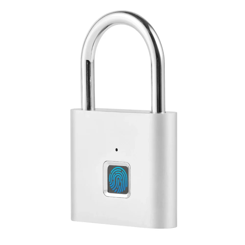 1PC Electronic Semiconductor Fingerprint Lock Smart Door Lock Rechargeable Security Padlock for Dormitory Home