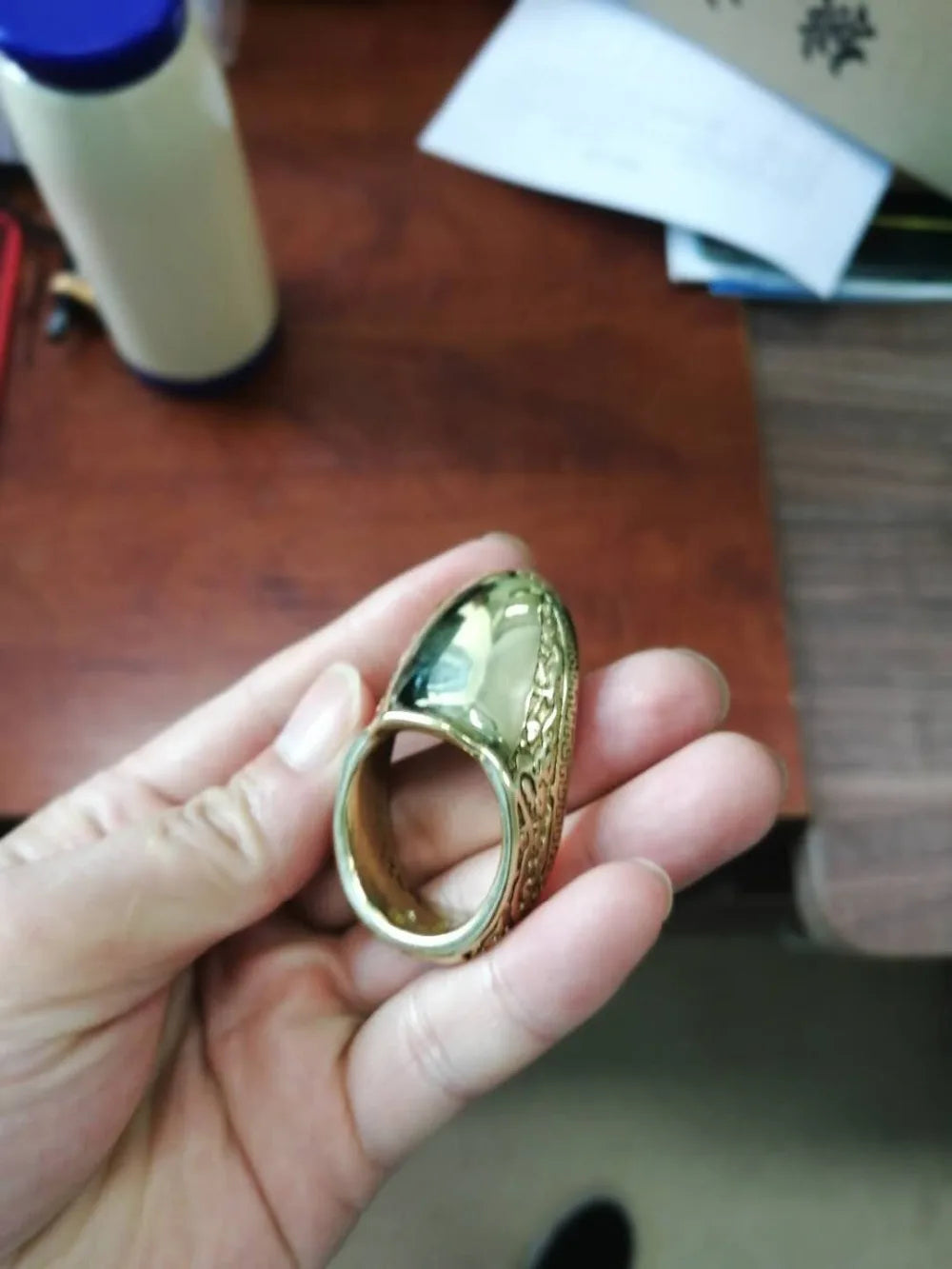 Archery Thumb Finger-Handmade Traditional Brass Wrist Archery Thumb Ring Finger Protector 16-24mm