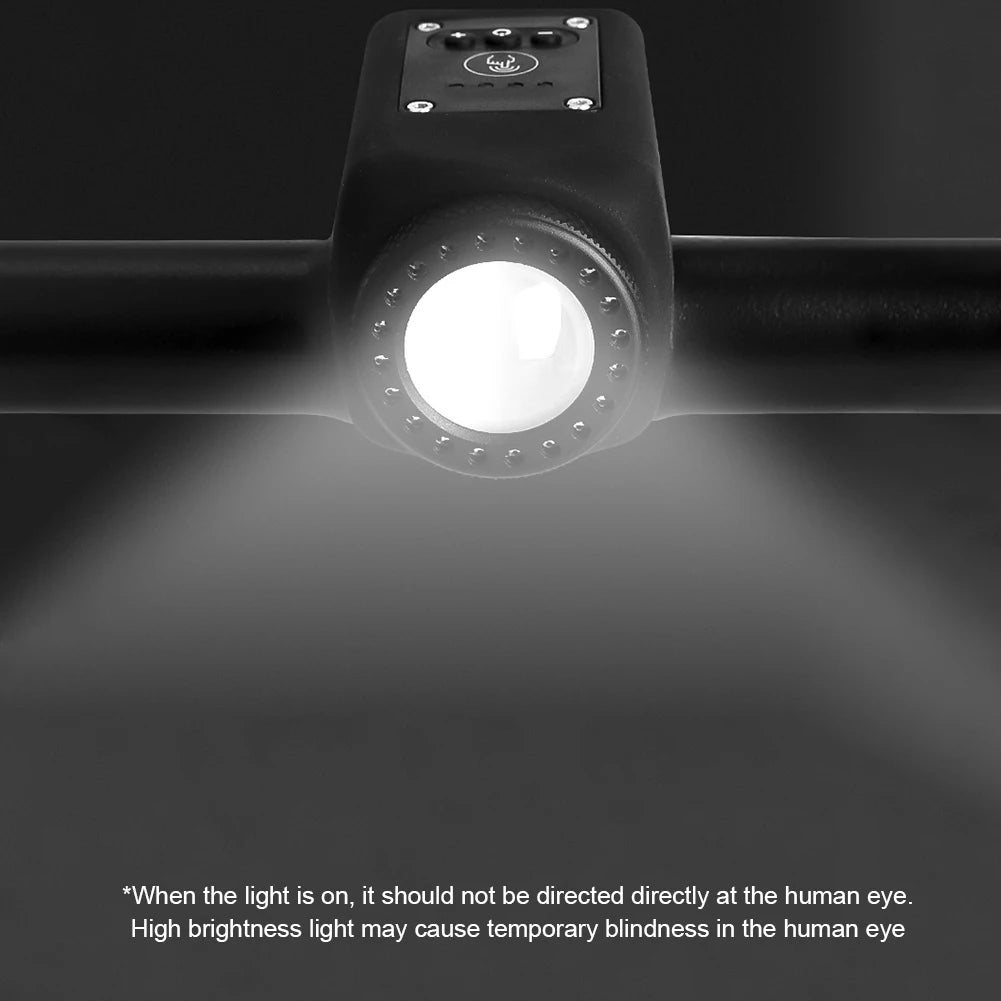 Mountain Bike Electronic Horns Bell With LED Light Rechargeable High Brightness LED Handlebar Lamp For Children's Bike
