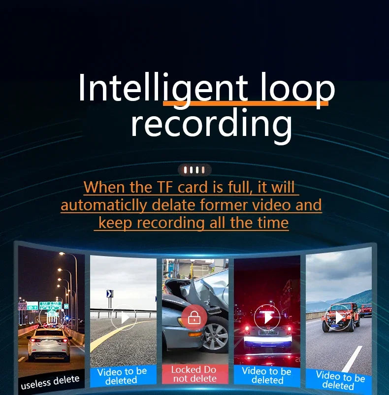 WIFI DVR Recorder Dashcam 1440P Dash Car Dash Cam Camera Dual Lens Built In G-Sensor Loop Recording Parking Monitoring