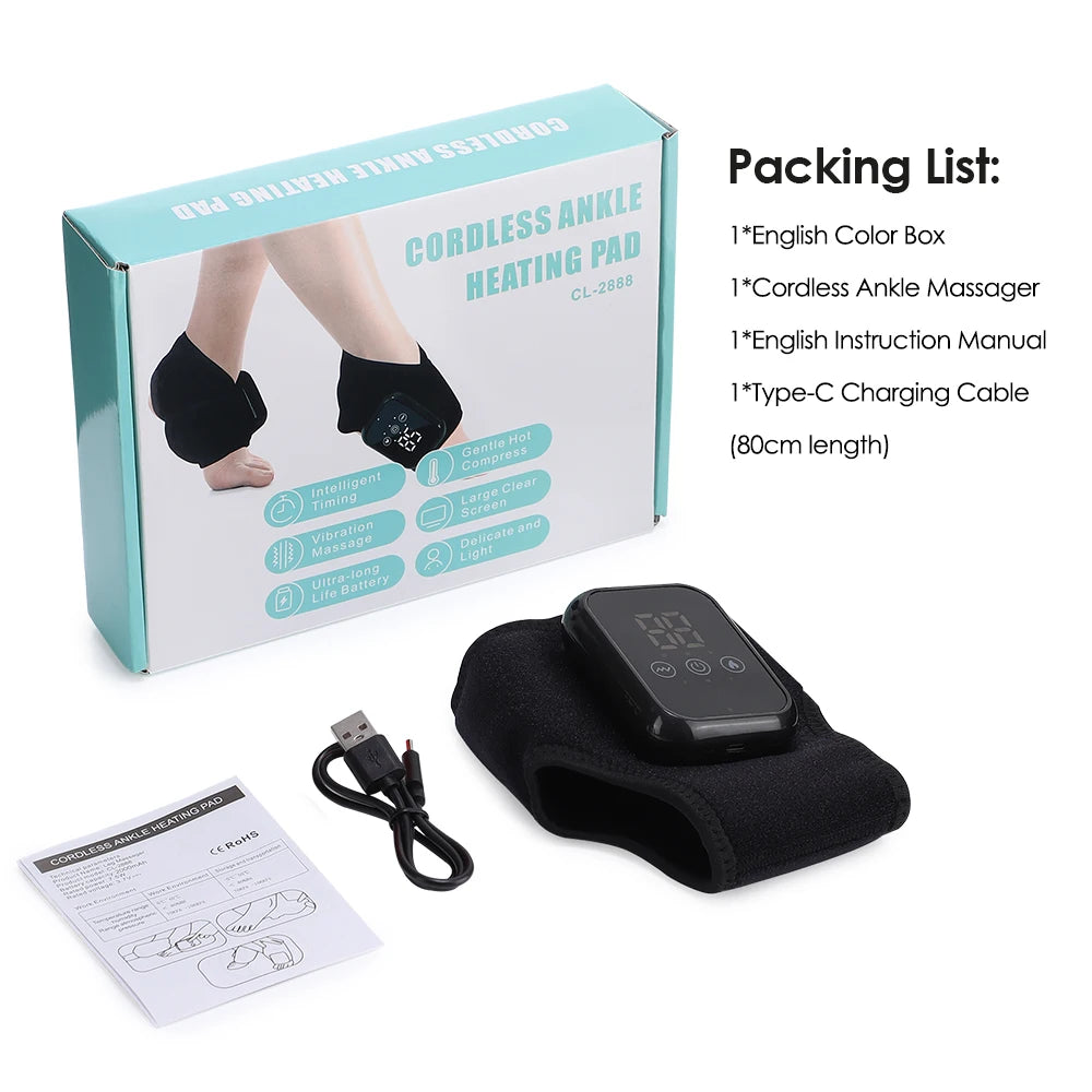 Electric Ankle Protector Ankle & Wrist Massager Foot Brace Hot Compress Vibration Ankle Support Guard Band Muscle Relaxation