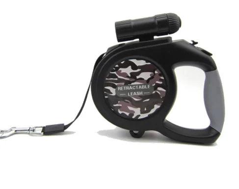 CAMO Dog Retractable Leash with Light Automatic Extendable Large Pet Lead Strong Pets Traction Rope for Big Dogs Walking 190 kg