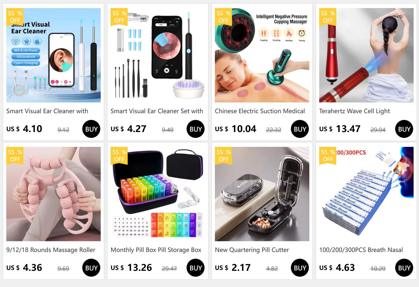 1-9pcs/Set Visual Ear Cleaner with Camera Ear Sticks USB Charging Ear Wax Removal Tool WIFI Connection 6 LED Lights Earpick