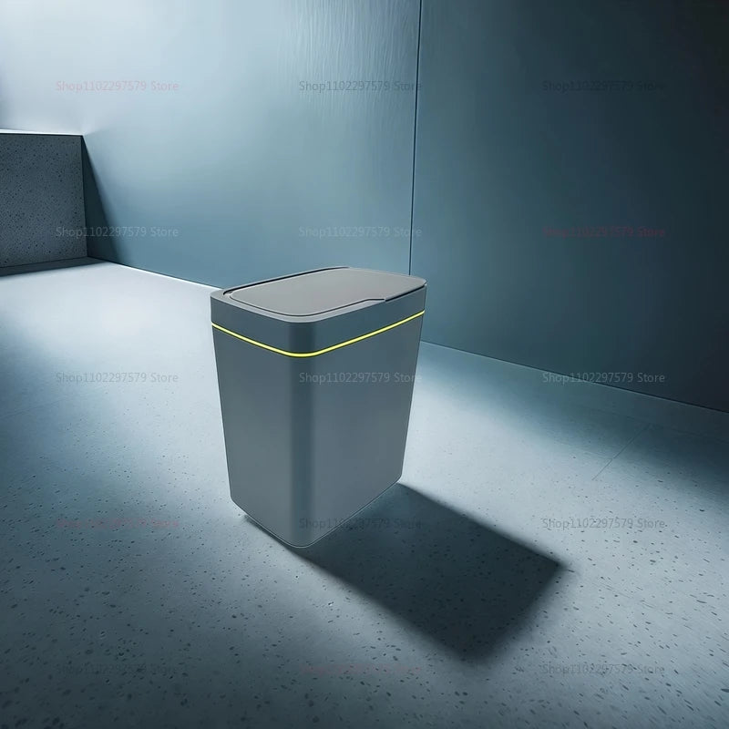 15L contactless smart sensor trash can automatically bag electronic waste trash can touchless bathroom kitchen white smart home