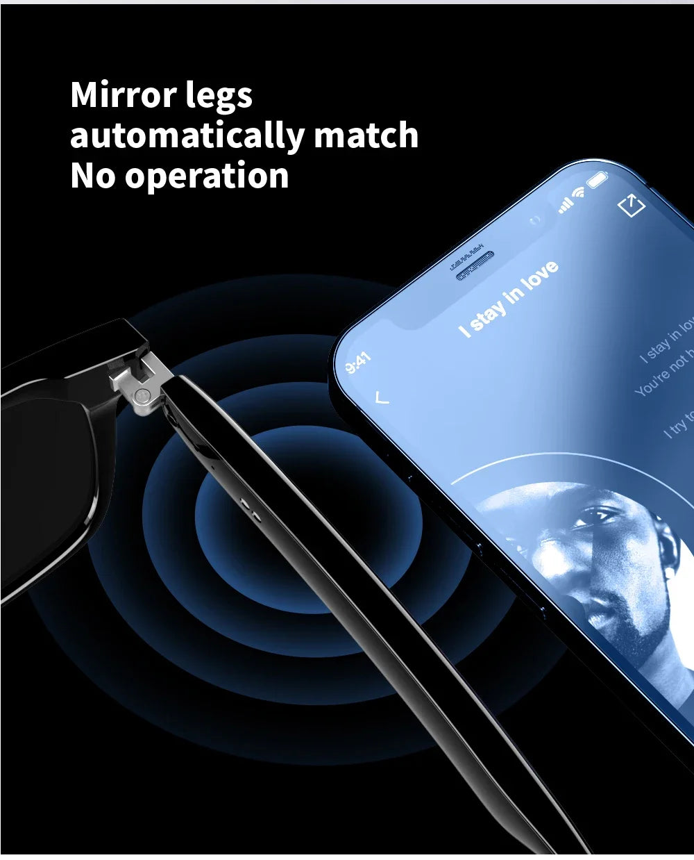 For Xiaomi E13 Smart Glasses:Blue Light Filtering Polarized Sunglass Lenses Audio Built-in Mic & Speakers Touch Voice Assistant