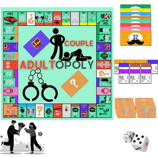 Adultopoly Board Game, Couple Adult Opoly Boards Game, Couple Board Game for Adults, Relationship Card Game Bedroom Games