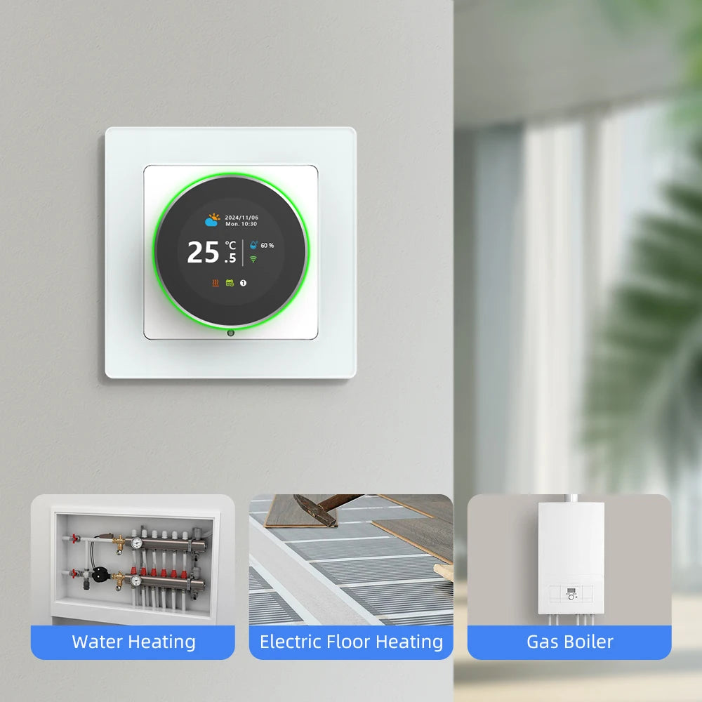 AVATTO Tuya WiFi Smart Knob Thermostat Temperature Controller For Water Gas Boiler Electric Heating Works With Alexa Google Home