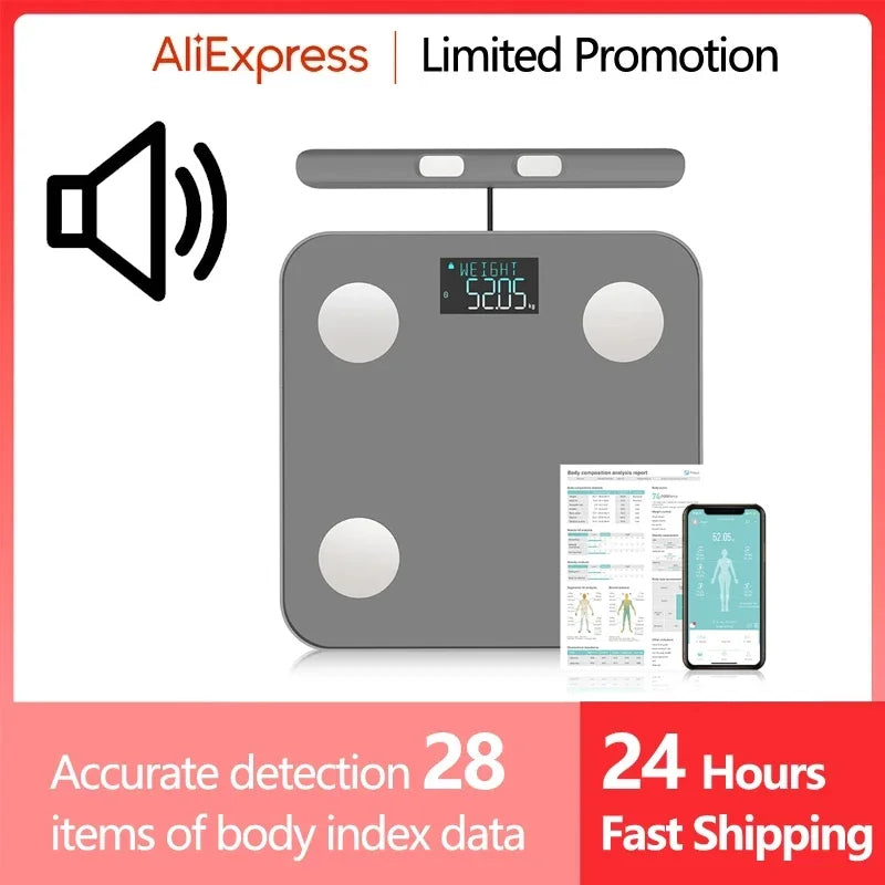 Smart Bioimpedance Scale New Smart Body Composition Scale Digital Scale Body Fat Weight Scale Balance Bioimpedance Scale