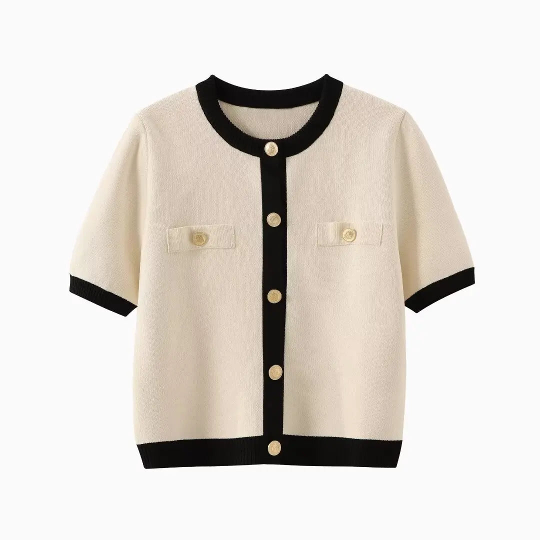TRAFZA Autumn Fashion Women Sweater Coats Solid O-Neck Long Sleeves Pockets Buttons Single Breasted Female Casual Knitted Coat