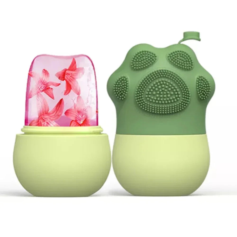 2In1 Silicone Ice Facial Roller Skin Care Beauty Lifting Contouring Tool GuaSha Roller Puffiness Skin Care Beauty Treatment Tool