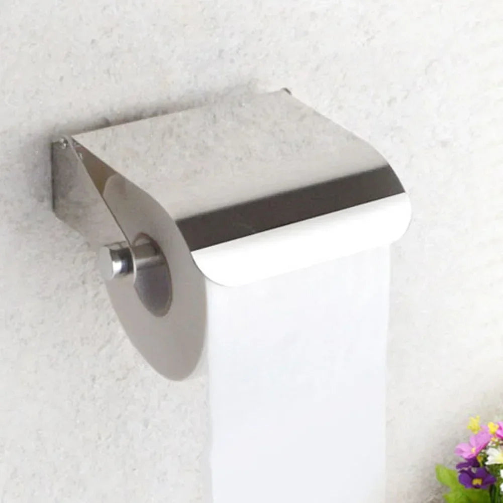 Toilet Roll Paper Holder Organizer Wall Mount Storage Stand Kitchen Bathroom No Drill Paper Stand Tissue Dispenser