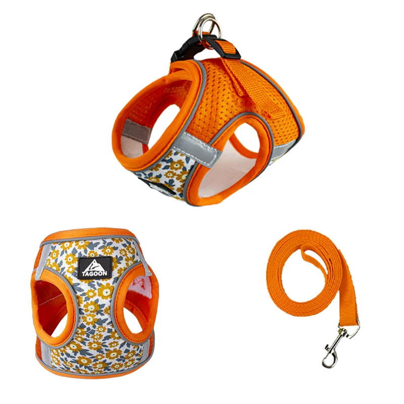 Dog Cat Harness Vest for Small Medium Dog Harness Leash Set Reflective Puppy Chest Strap Chihuahua French Bulldog Pet Supplies