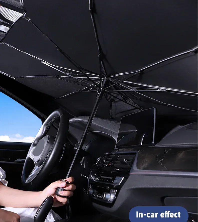 Automobile Windshield Sunshade Upgraded V-Design Car Sun Umbrella Innovative Telescopic Sun Visor For Heat Insulation Shade Prot