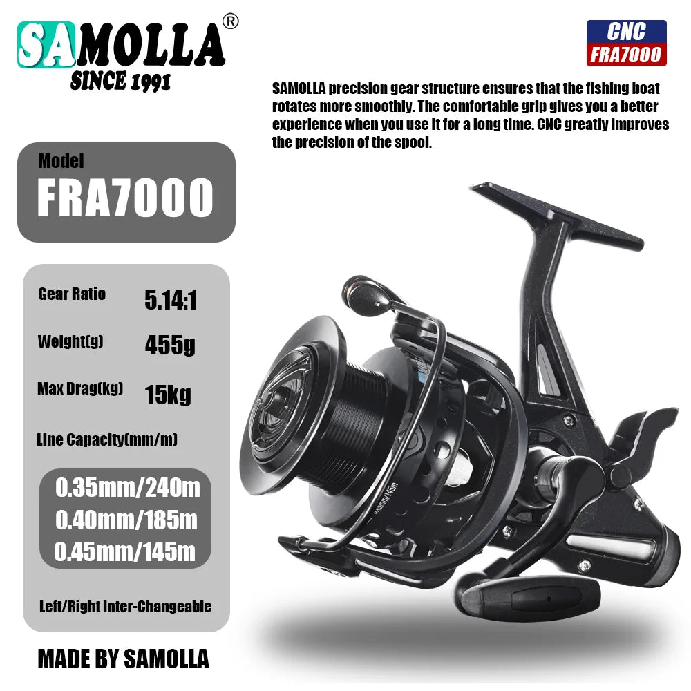 Carp Fishing Reel Spinning Strong Double Drag 12-15kg Molinete Carretilha De Pesca Olta Makaralar Sea Reels Accessories Mar