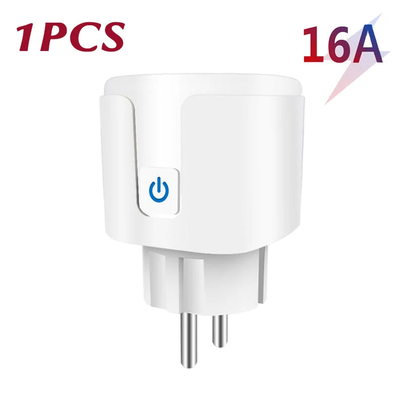 TUYA Smart Plug WiFi Socket EU 16A/20A With Power Monitor Timing Function Voice Control Works With Alexa Google Home