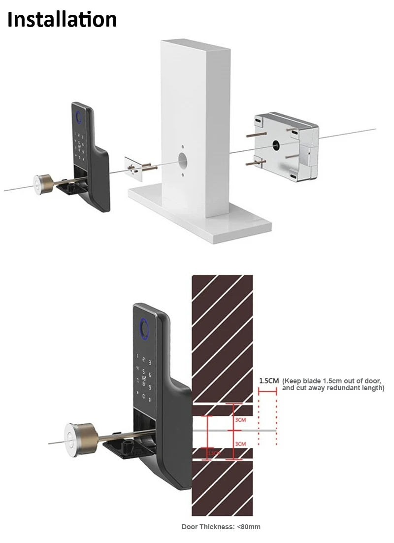 Outdoor Waterproof Tuya Smart Lock with Remote Control IC Card Digital Key-pad Electronic Biometria Security Lock For Gate Door
