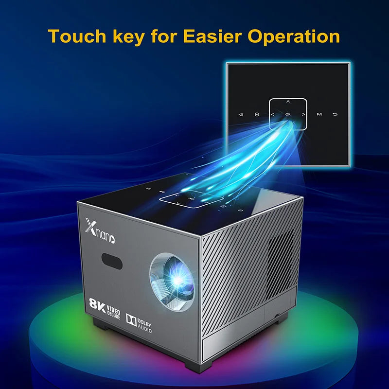 XNANO 300ANSI Projector 8K/4k WiFi 5G Voice Remote Portable Smart Movie Projector with LED Lighting BT5.0 Bulit-in More App