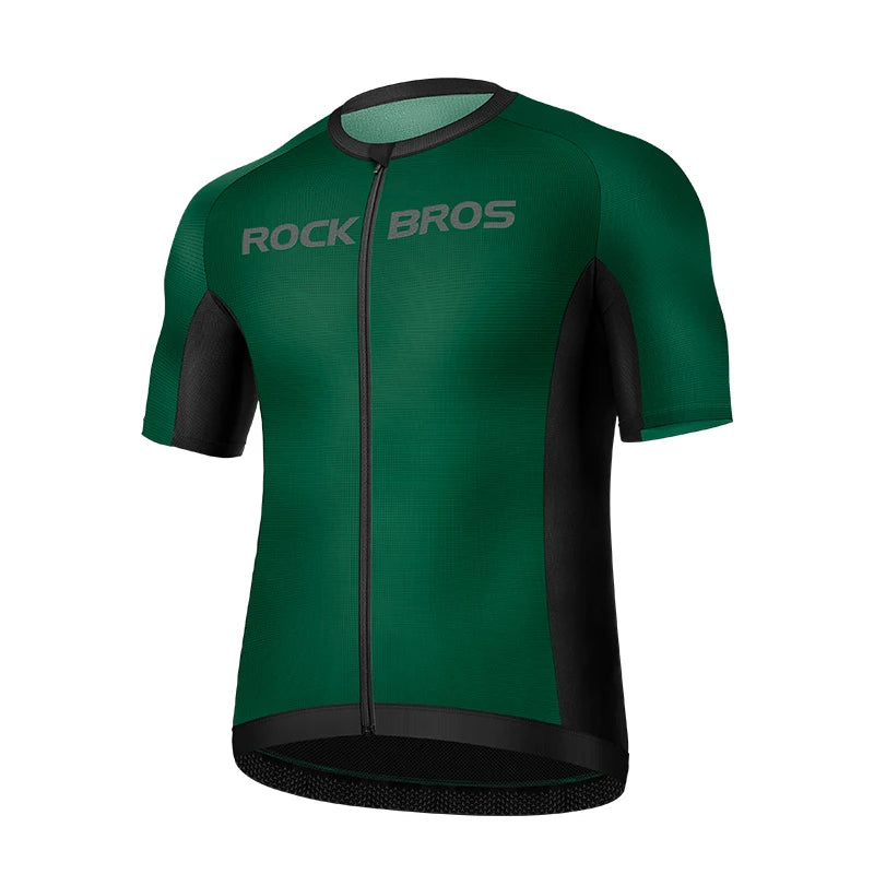 ROCKBROS Cycling Jersey Summer Bicycle Skin-Friendly Breathable Short Sleeve Sports Quick Dry Reflective Cycling Equipment