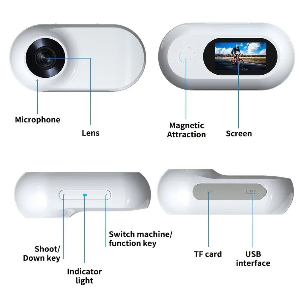HD 1080P Wireless Collar Camera No WiFi Required Dog Cat Pet Collar Camera with Video Record Mini Body Camera for Indoor/Outdoor
