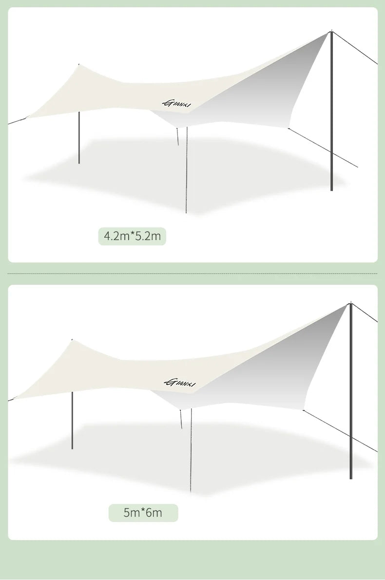 GIANXI Summer Ultralight Outing Camping Awning Gathering Picnic Rectangular Tent Portable Family Outdoor Beach Sunshade