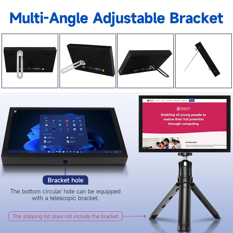 7 Inch Portable Display IPS 1024x600 LCD HDMI-compatible VGA AV Input DC Type C Power In for PC Laptop Camera TV Box DVD ScreenComputer MonitorsGoWisse.com