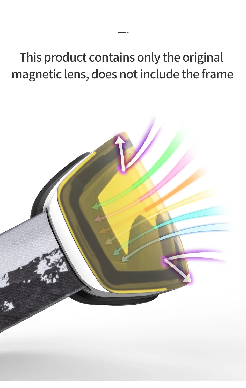 Replacement Ski Goggles Lenses Lens For COPOZZ Model-20101 Anti-fog UV400 Ski Glasses Snowboard Eyewear Lenses (Lens Only)