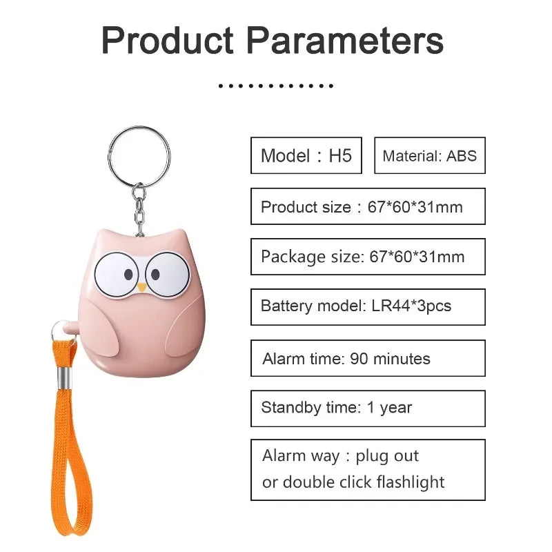 2025 Small and Easy To Carry Anti-attack Self-defence Alarm Rechargeable Battery Loud Key Chain 130db Personal Alarm