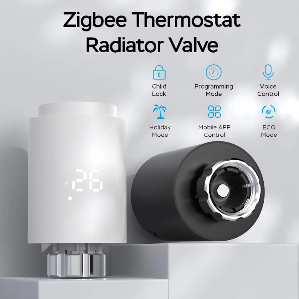 Tuya Smart ZigBee Radiator Actuator TRV Programmable Thermostatic Radiator Valve App Remote Temperature Controller Support Alexa