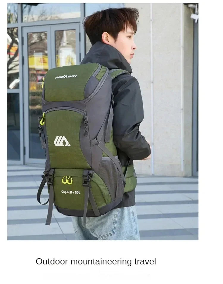 50L Travel Backpack Camping Bag For Men Large Hiking Bag Tourist Rucksack Waterproof Outdoor Sports Climbing Mountaineering Bag
