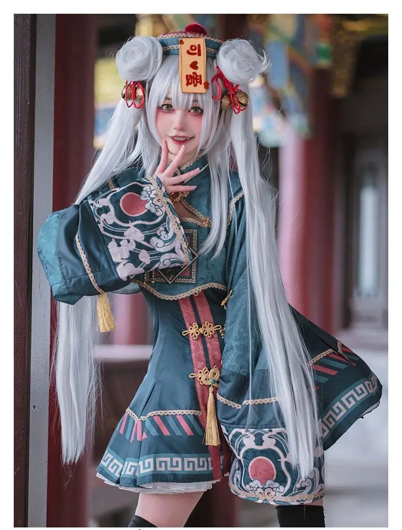 Vampire Easter Zombie Costume Cosplay Women Lolita Dress Hat Wig Anime Maid Chinese Carnival Party Gothic Clothes Skirt Outfit