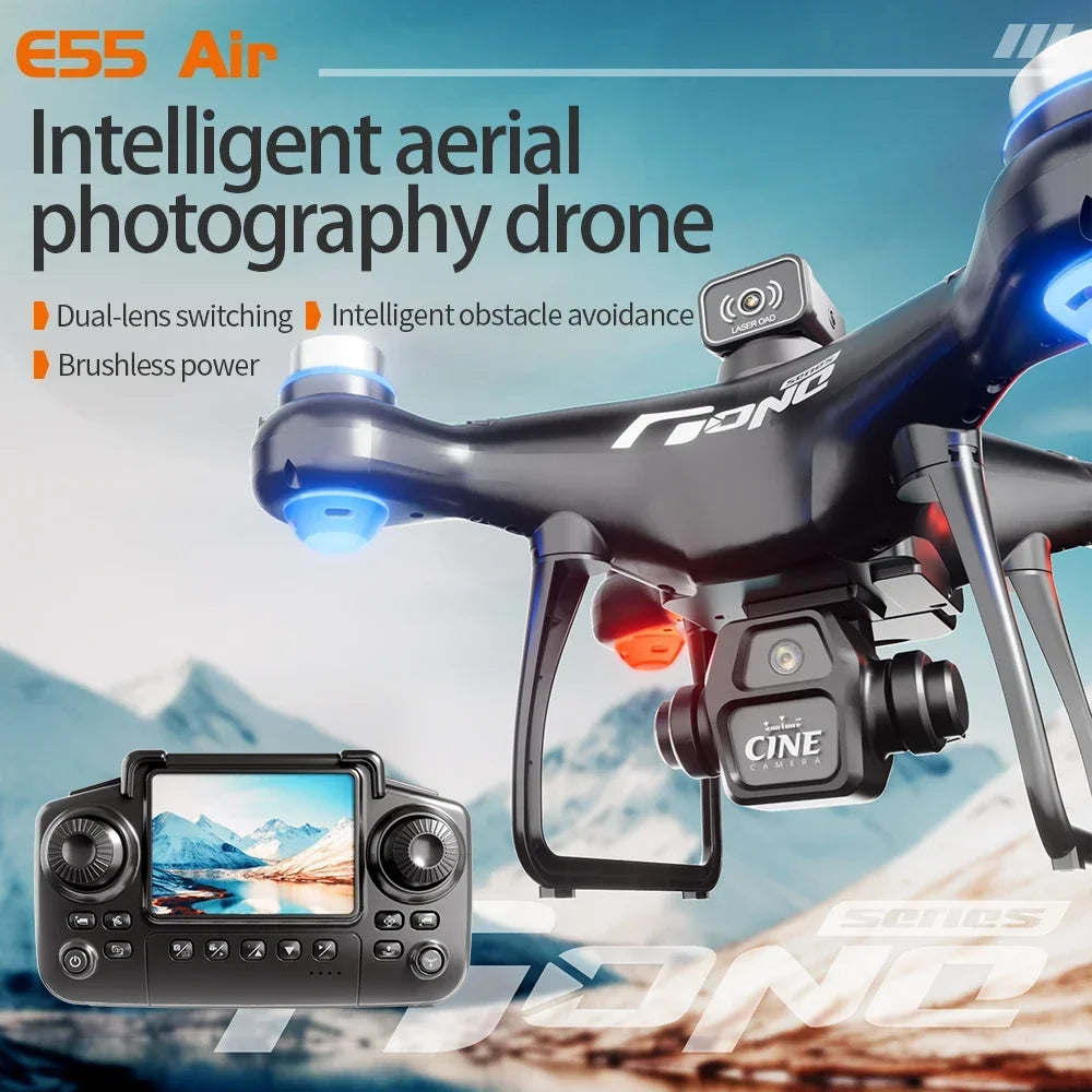 E55 Air Screen Control Drone Professional Wide RC Dron HD 4K Camera Foldable Helicopter Aircraft Quadcopter Drone Kid Gift Toys