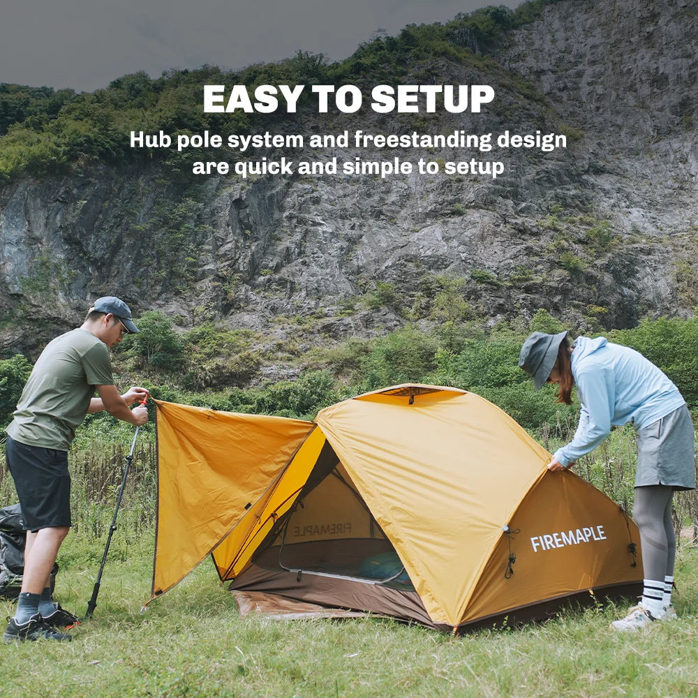 Fire-Maple Tropics Ultralight Backpacking Tent 2 Person 20D Waterproof Easy Setup Hiking Mountaineering Cycling Trekking 1.95KG
