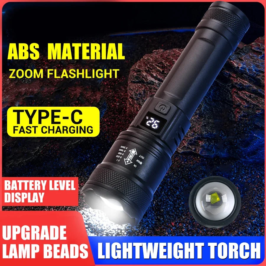 Mini LED Flashlight 1000LM USB Rechargeable COB Work Lights IPX4 Waterproof Keychain Light Lantern for Outdoor Camping Hiking