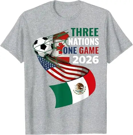 Host Canada Mexico USA Three Nations One Game 2026 Soccer T-Shirt Y2k Football Lover Graphic Apparel Cool Boys Fashion Clothing
