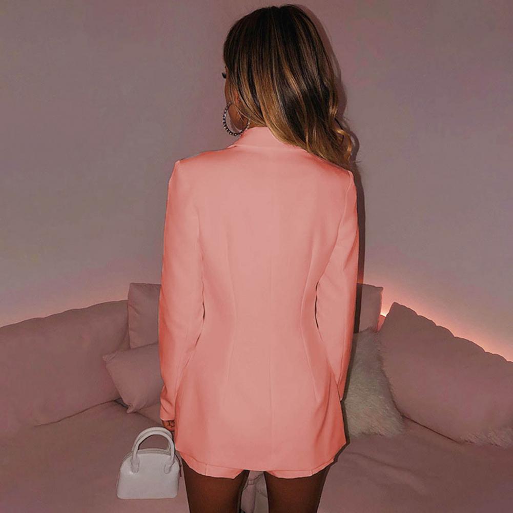Women Suit Coat Single Button Lapel Deep V Neck Solid Color Formal Business OL Commute Lady Coat Jacket Slim Fit Blazer