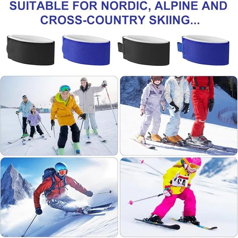 Outdoor Skis Fixing Band Ski Brake Retainer Skiing Straps Skijoring Skis Fixing Band Wrap Snowboarding Straps Sled Ski Accessary