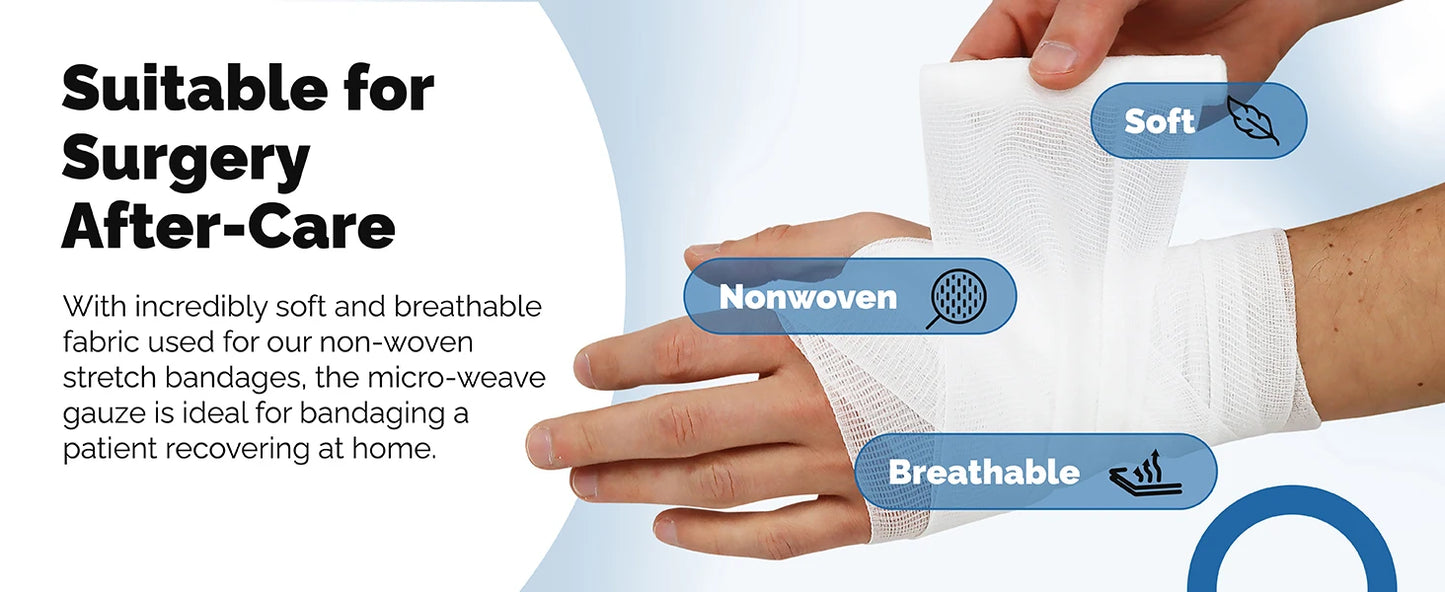 1Roll Gauze Bandage Rolls, Disposable Elastic Bandages, Breathable Cotton Wound Care Dressing Gauze Nursing Survival Kits