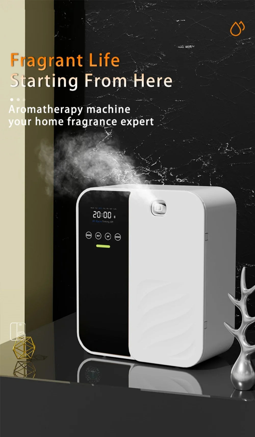 Hotel Aroma Diffuser Machine Wall Mounted Room Fragrance Diffuser Bluetooth Electric Smell Distributor Electric Smell for HomeElectric DiffusersGoWisse.com