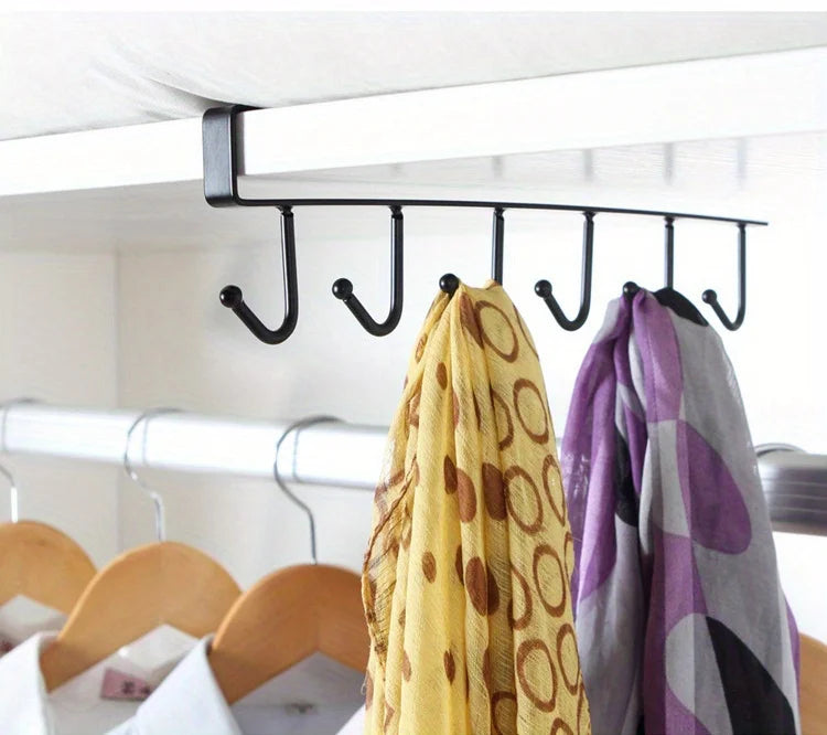 Space-Saver Mug & Wine Glass Holder - Easy Install, No-Drill Rack for Cabinet Organization