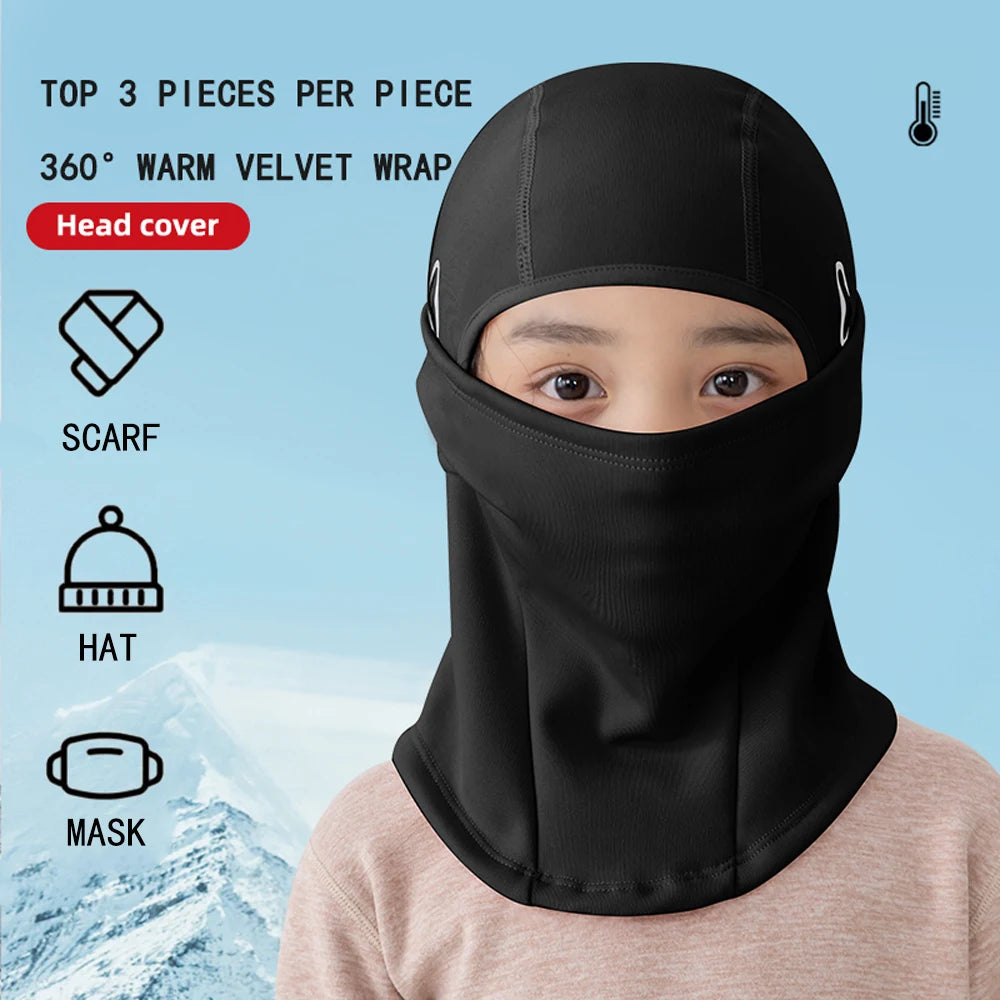 Children's ski warm headgear outdoor windproof cold-proof cycling mask helmet lining balaclava hat men and women