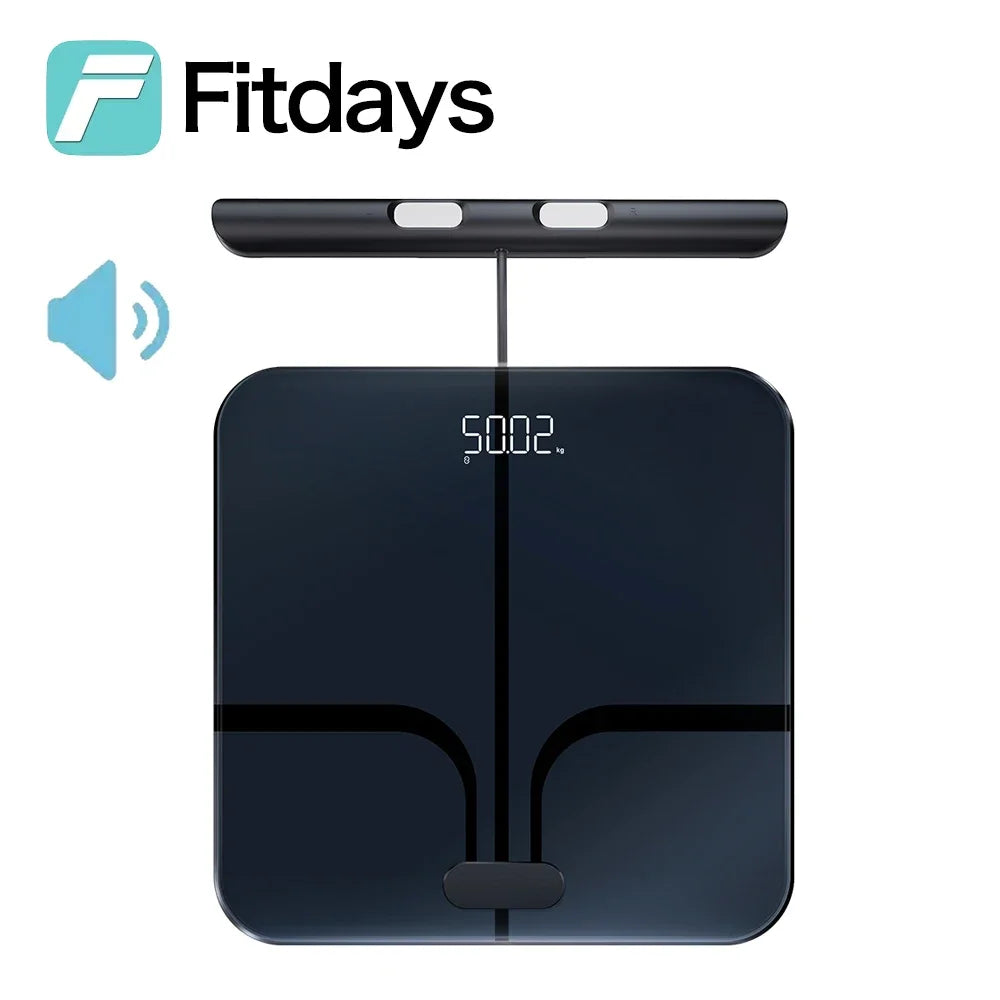 Fitdays Home Smart Bioimpedance Scale 8 Electrode Body Fat Scale Weight Balance Scale Smart Body Composition Scale