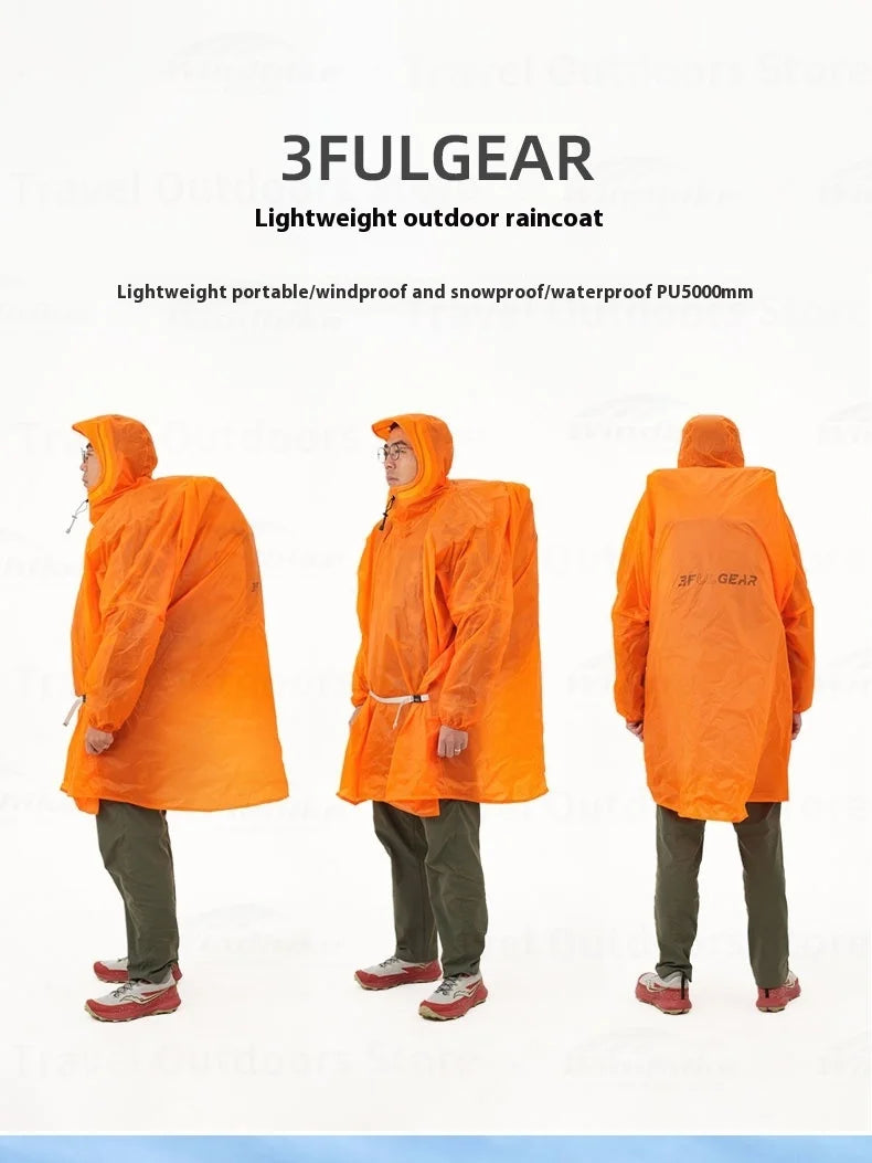 3F UL GEAR Sleeve Raincoat Lightweight Windproof and Waterproof PU5000mm 3D Silicon Coating Fabric About 180g Nylon Polyester